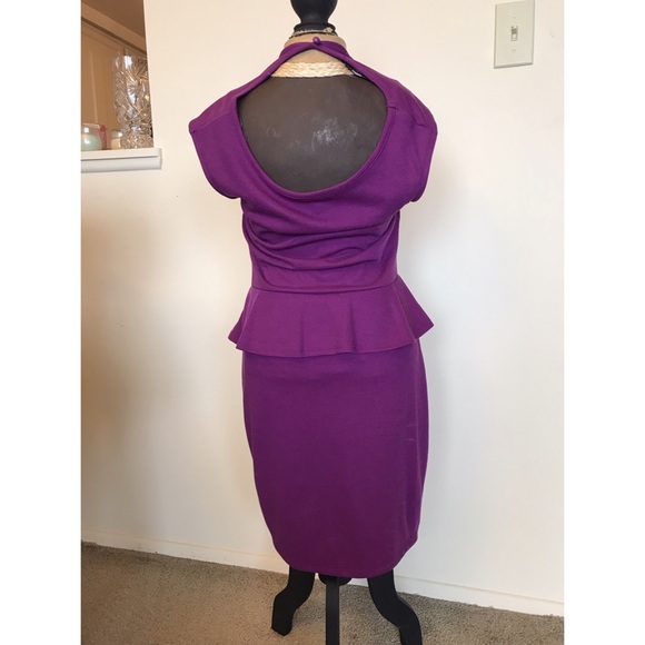 Purple peplum dress - Picture 3 of 4